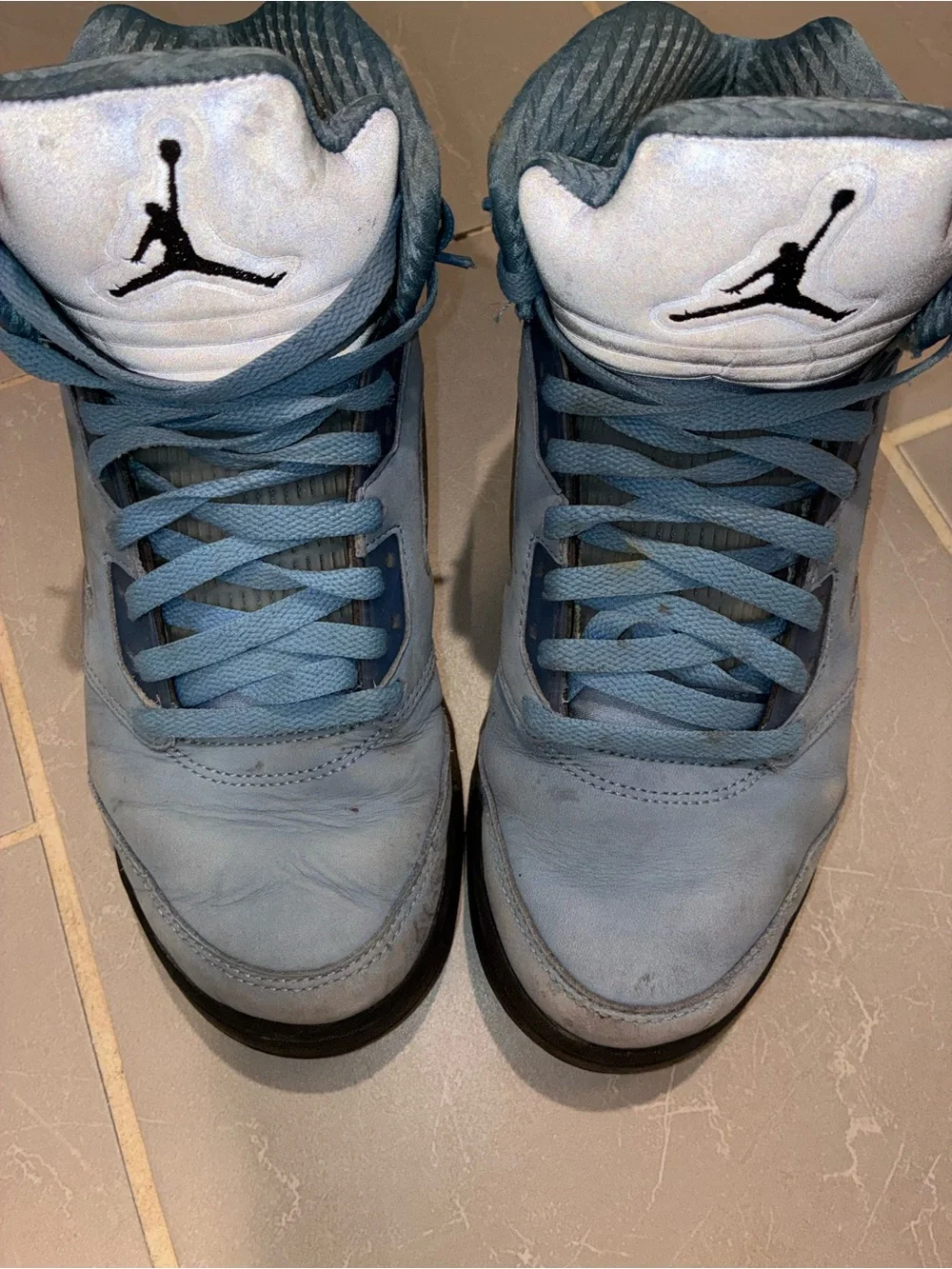 Air Jordan 5 UNC University Blue Men's Suede Blue High-Top Sneakers